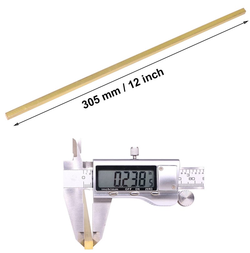 VERNUOS 4 قطع 1/4" × 1/4" قضيب نحاس مربع C360 بطول 12" صلب 0.23" مسطح - Image 2